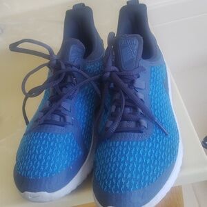 Blue and Black Athletic Shoes